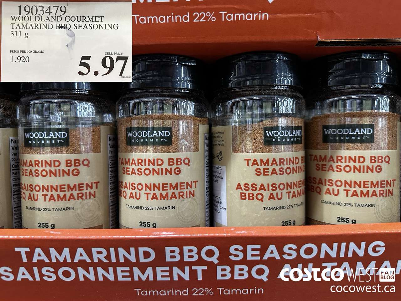 1903479 WOODLAND GOURMET TAMARIND BBQ SEASONING 311G $5.97