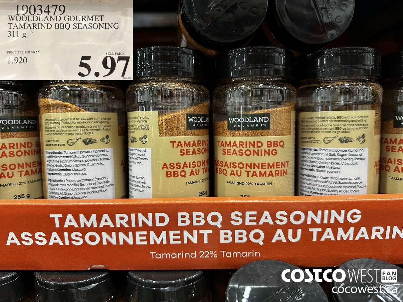 1903479 WOODLAND GOURMET TAMARIND BBQ SEASONING 311G $5.97