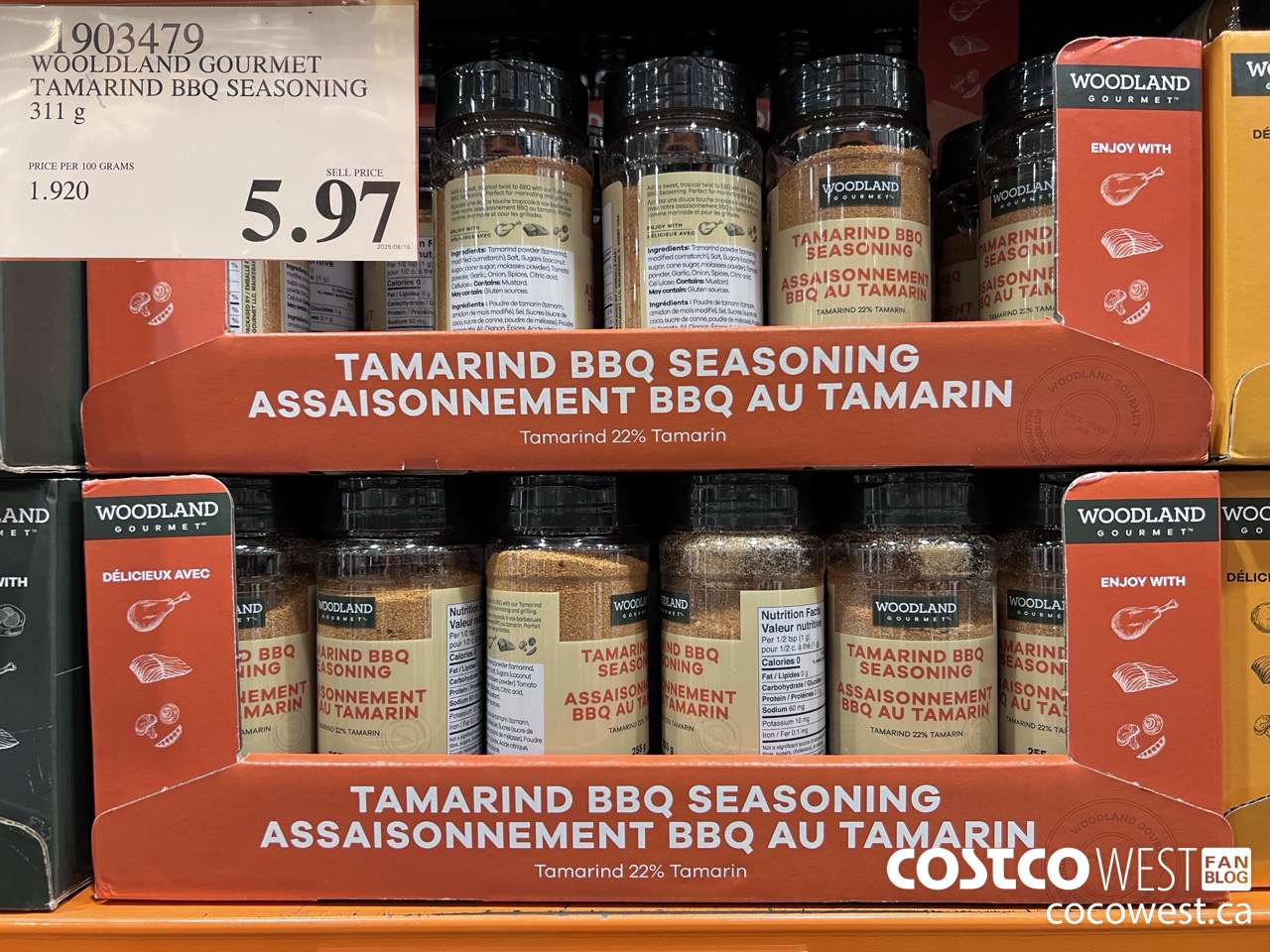 1903479 WOODLAND GOURMET TAMARIND BBQ SEASONING 311G $5.97