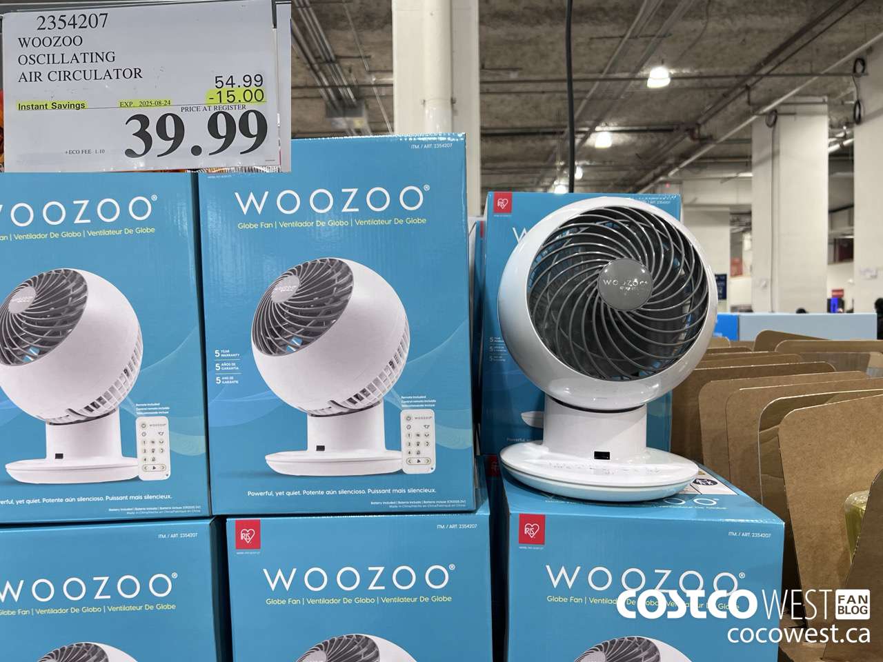 2354207 WOOZOO OSCILLATING AIR CIRCULATOR ($15.00 INSTANT SAVINGS EXPIRES ON 2025-08-24) $39.99