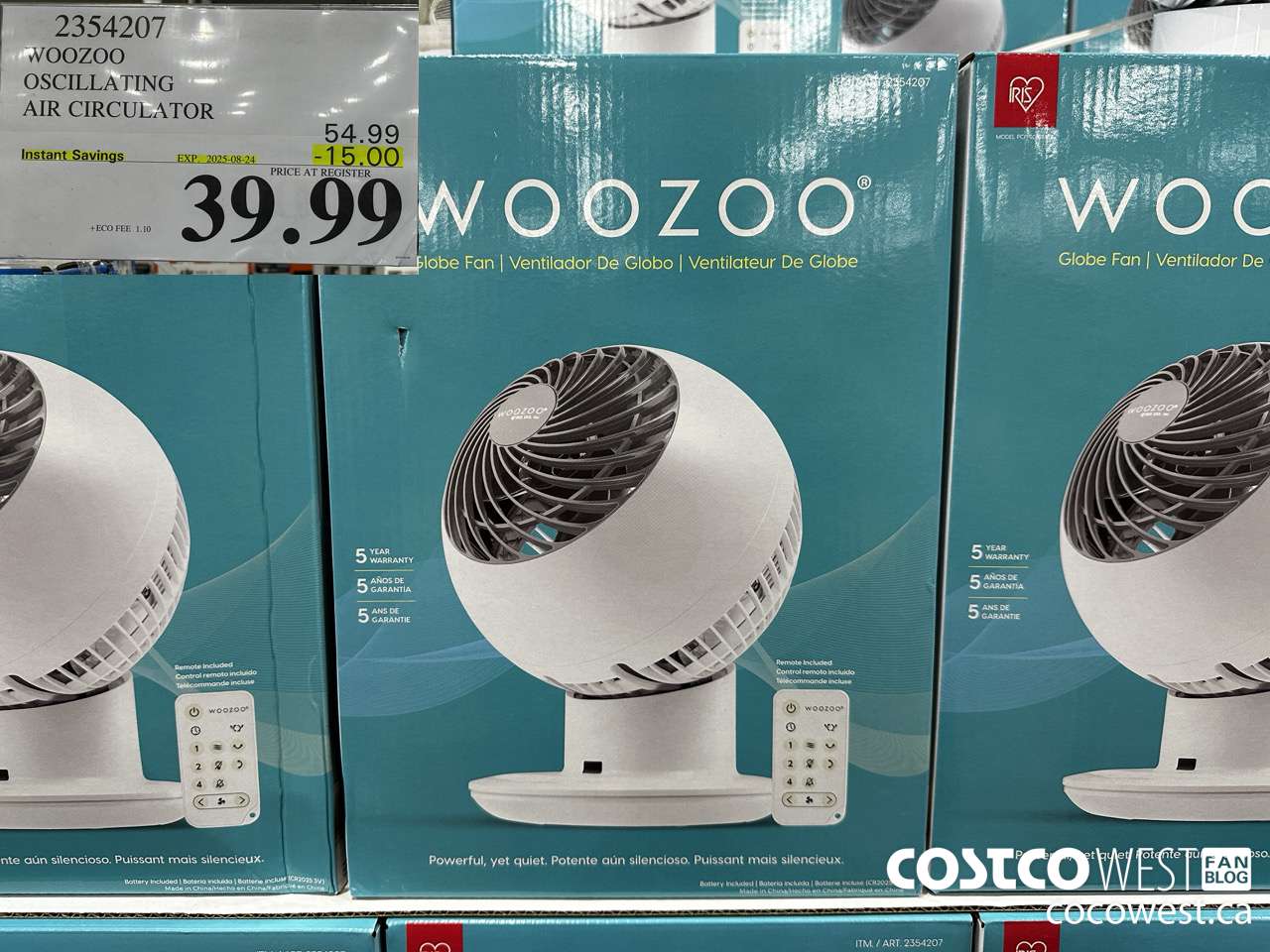 2354207 WOOZOO OSCILLATING AIR CIRCULATOR ($15.00 INSTANT SAVINGS EXPIRES ON 2025-08-24) $39.99