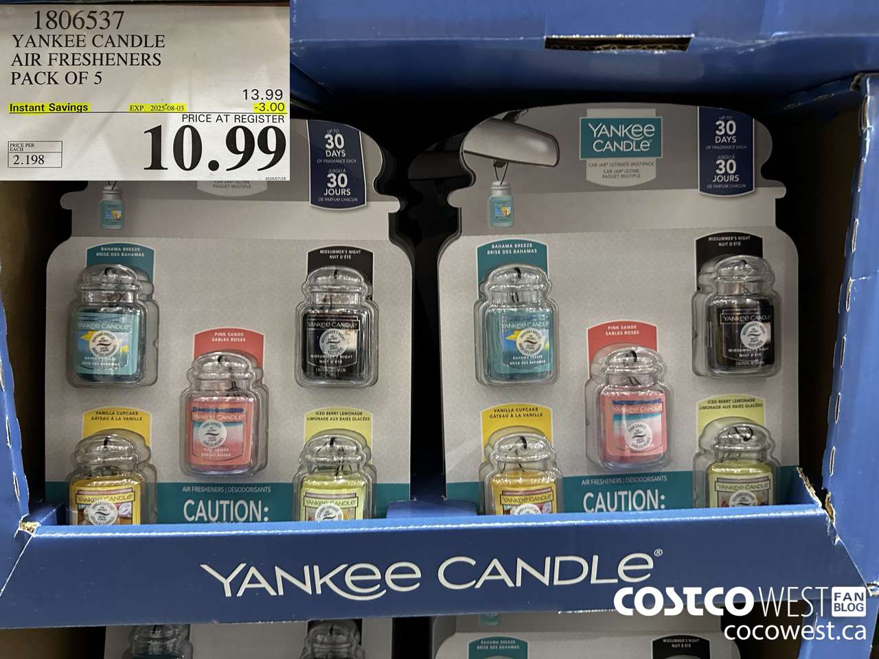 1806537 YANKEE CANDLE AIR FRESHENER VARIETY 5 PACK ($3.00 INSTANT SAVINGS EXPIRES ON 2025-08-03) $10.99