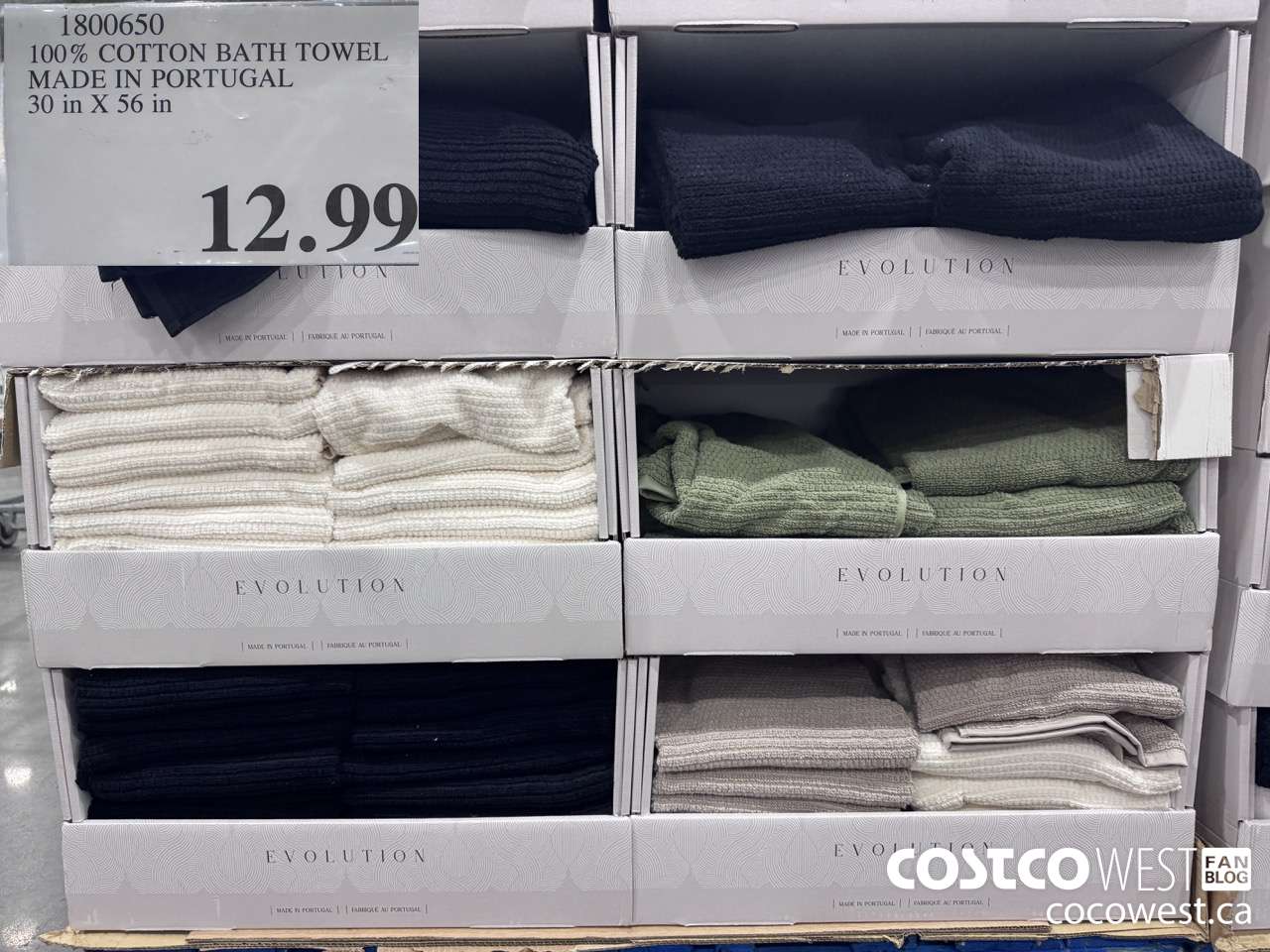 1800650 100% COTTON BATH TOWEL MADE IN PORTGAL 30 IN X 56 IN $12.99