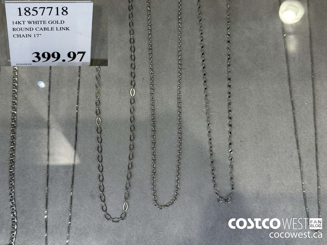 1857718 14KT WHITE GOLD ROUND CABLE LINK CHAIN 17