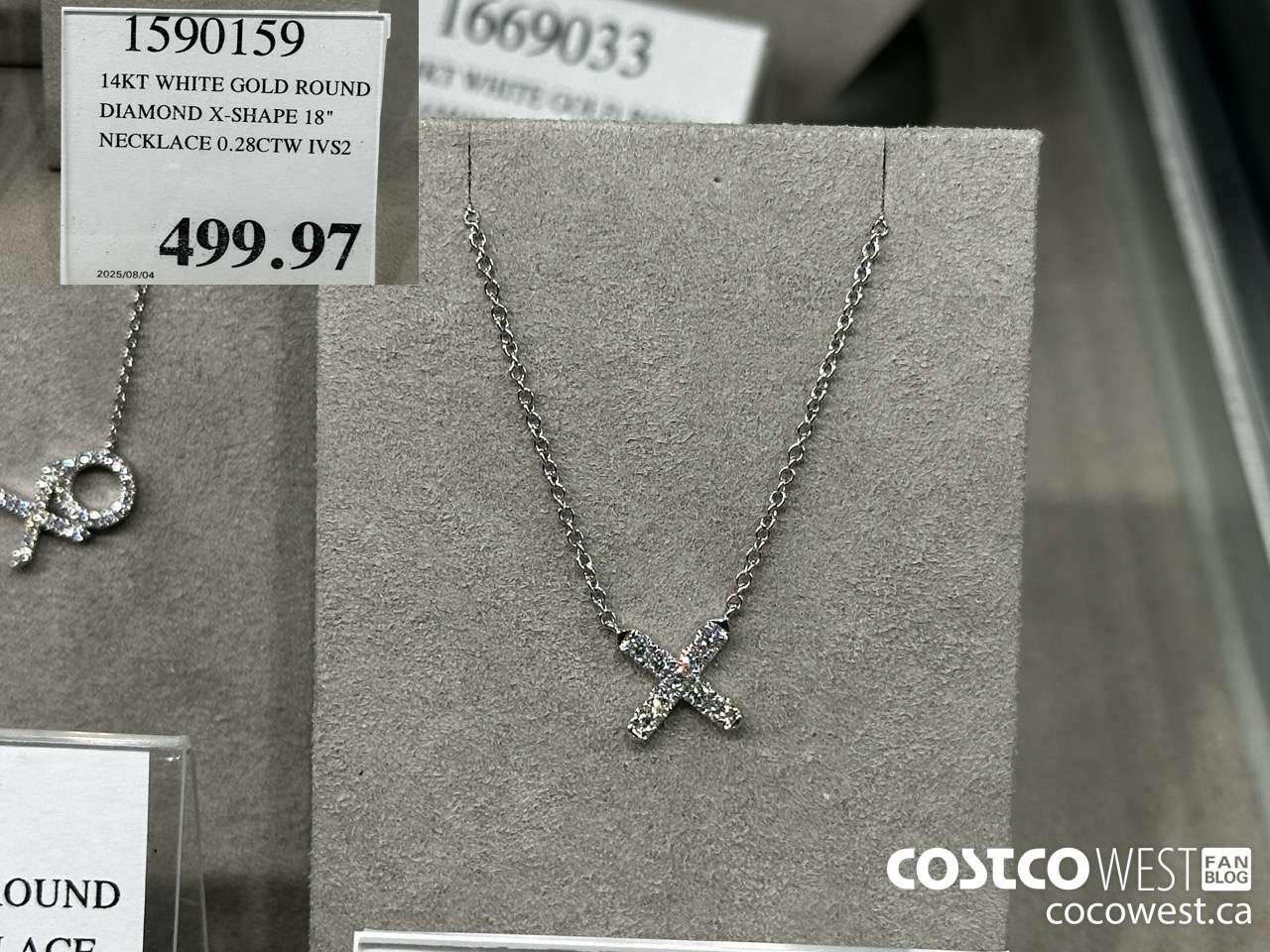 1590159 14KT WHITE GOLD ROUND DIAMOND X-SHAPE 18