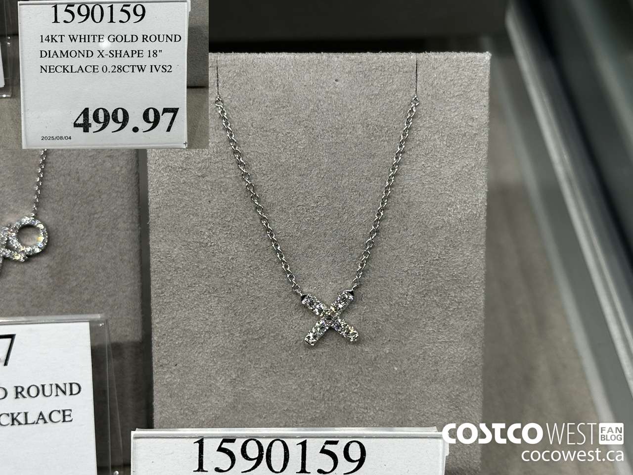 1590159 14KT WHITE GOLD ROUND DIAMOND X-SHAPE 18