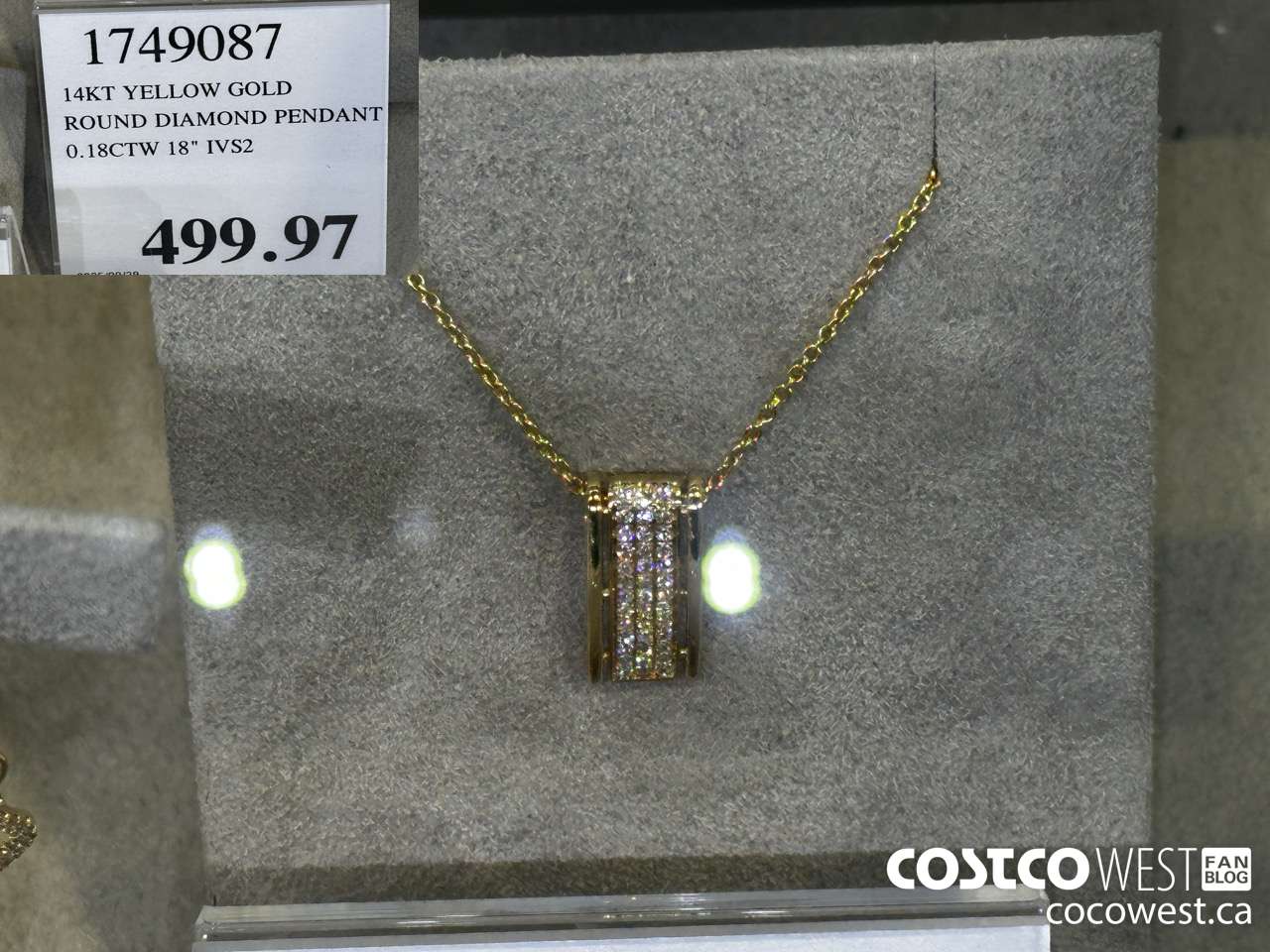 1749087 14KT YELLOW GOLD ROUND DIAMOND PENDANT 0.18CTW 18