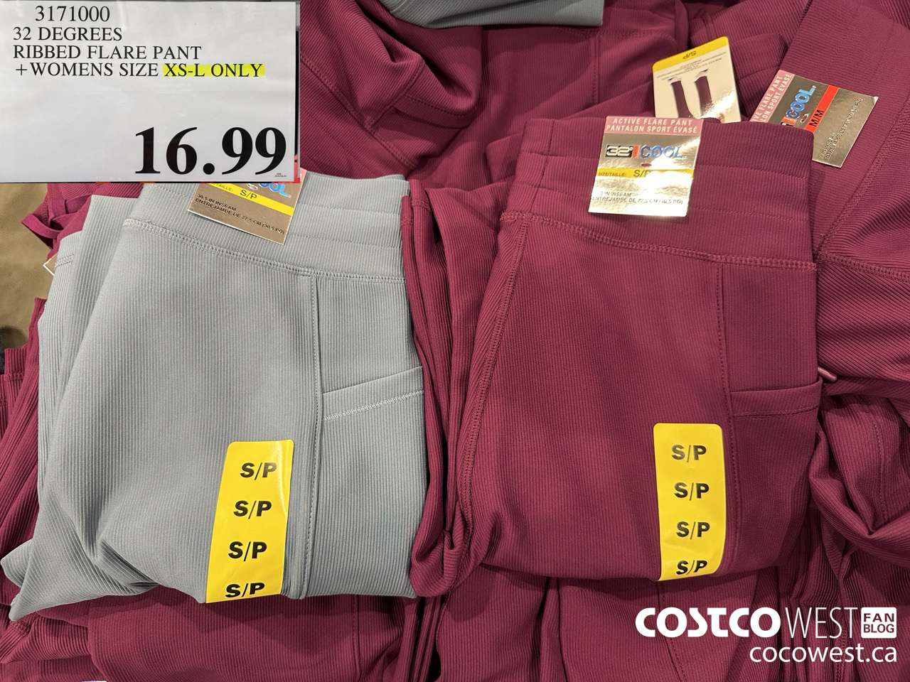 3171000 32 DEGREES RIBBED FLARE PANT WOMENS SIZES XS-L ONLY $16.99