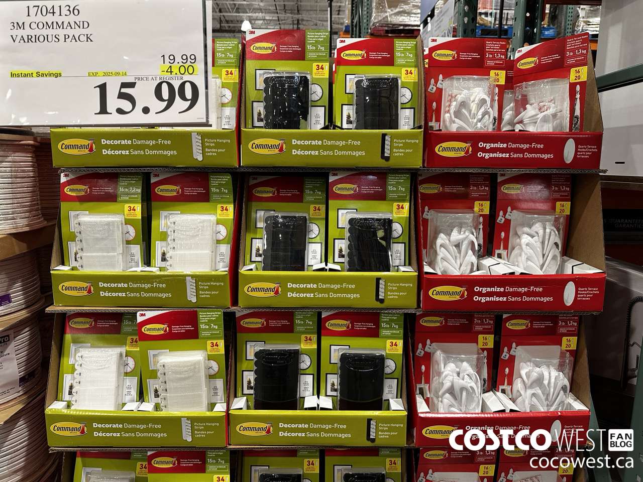 1704136 3M COMMAND VARIOUS PACK ($4.00 INSTANT SAVINGS EXPIRES ON 2025-09-14) $15.99