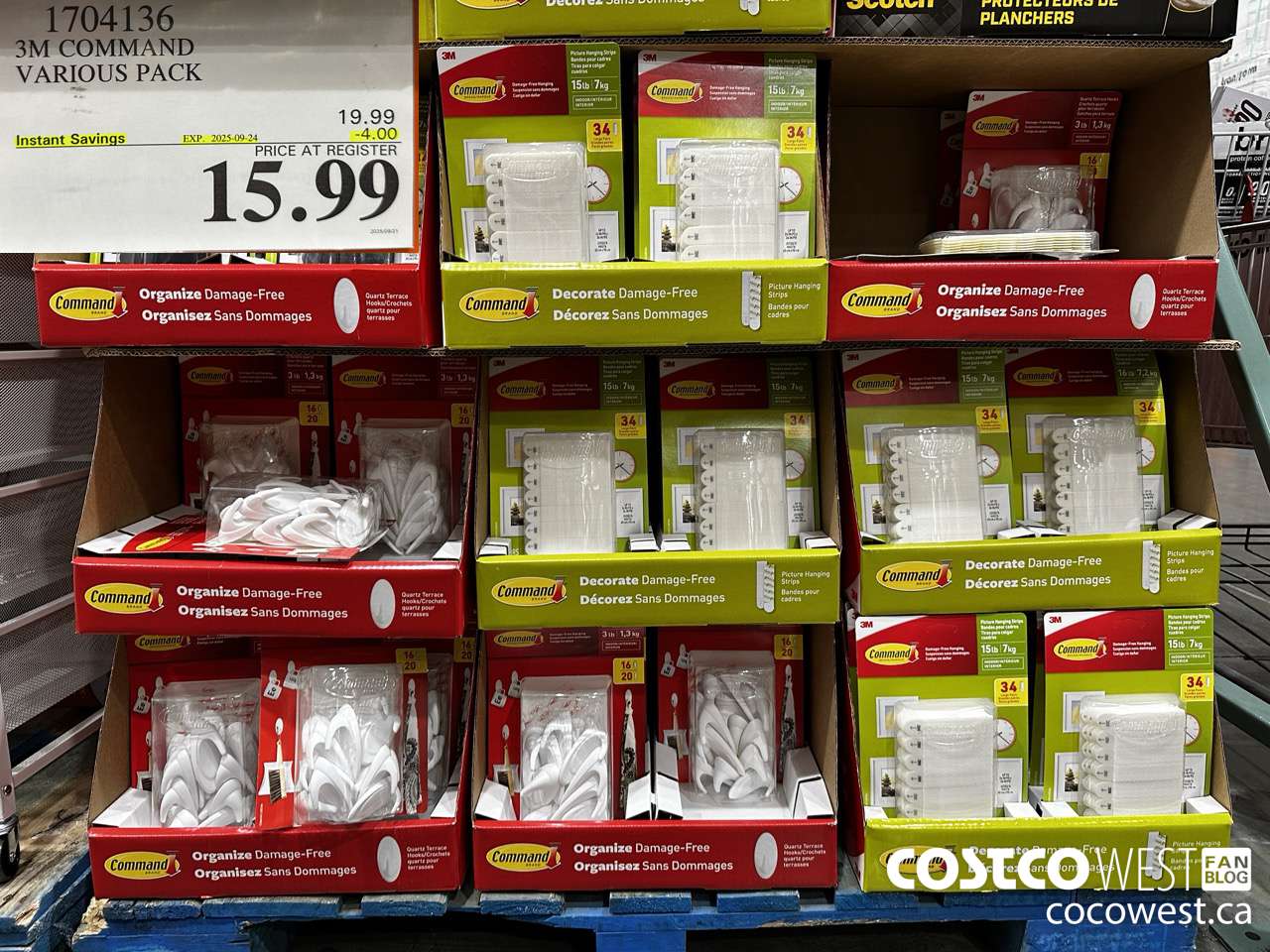 1704136 3M COMMAND VARIOUS PACK ($4.00 INSTANT SAVINGS EXPIRES ON 2025-09-24) $15.99