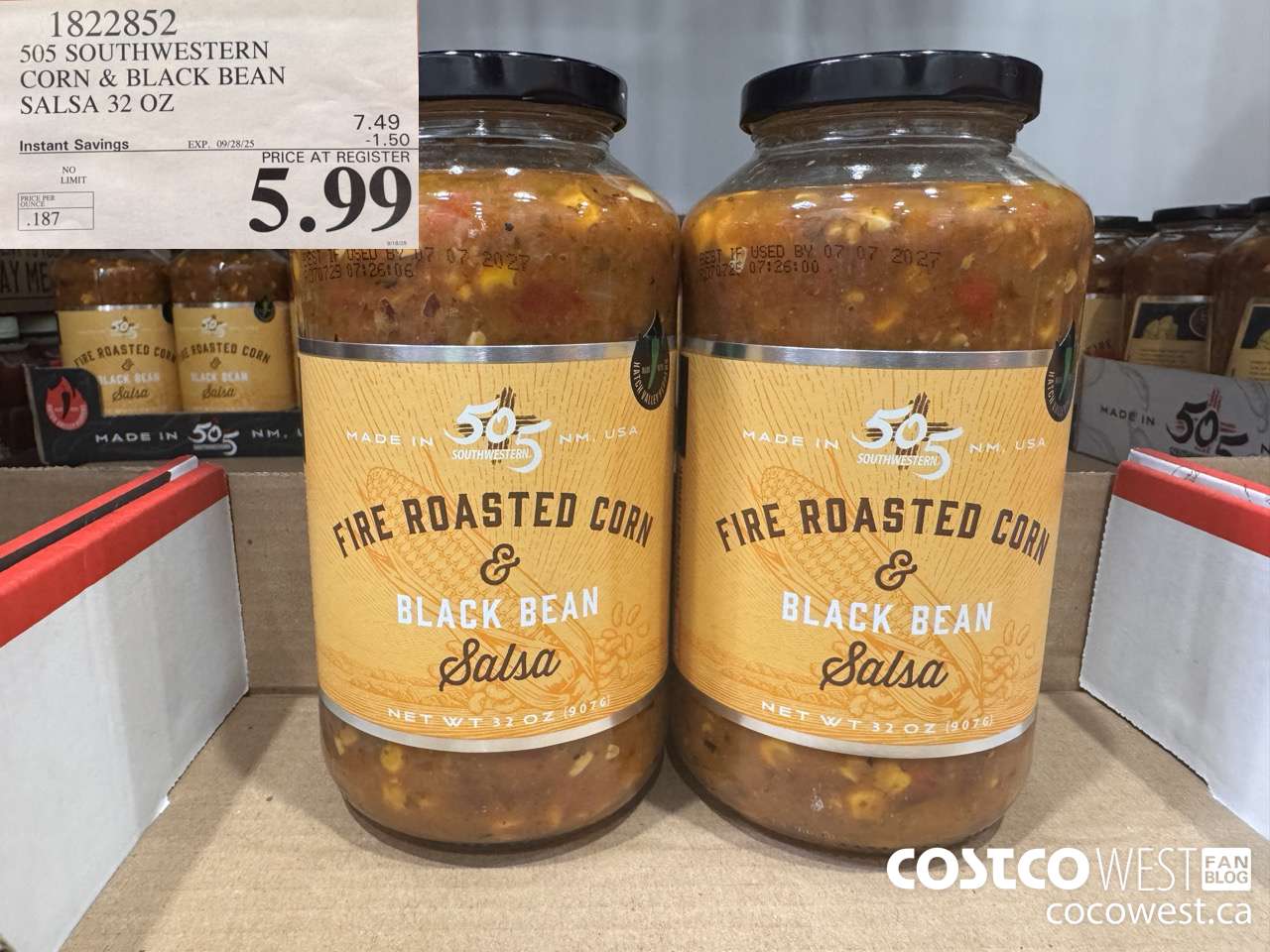1822852 505 SOUTHWESTERN CORN & BLACK BEAN SALSA 32 OZ ($1.50 INSTANT SAVINGS EXPIRES ON 2025-09-28) $5.99