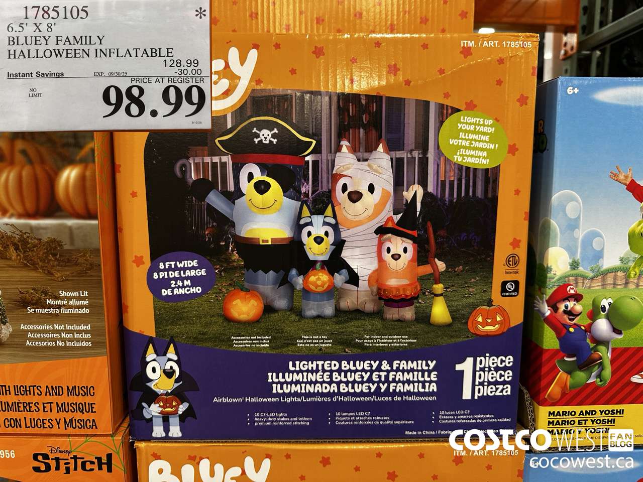1785105 6.5' X 8' BLUEY FAMILY HALLOWEEN INFLATABLE ($30.00 INSTANT SAVINGS EXPIRES ON 2025-09-30) $98.99