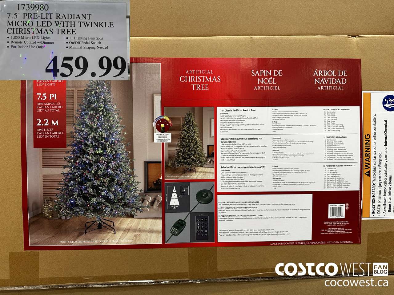 1739980 7.5' PRE-LIT RADIANT MICRO LED WITH TWINKLE CHRISTMAS TREE $459.99