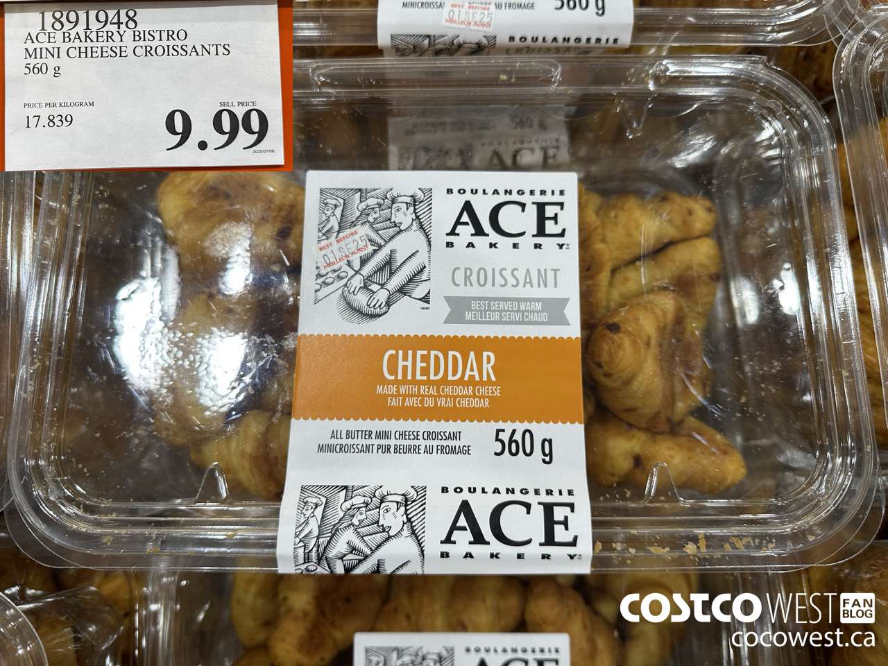 1891948 ACE BAKERY BISTRO MINI CHEESE CROISSANTS 560G $9.99