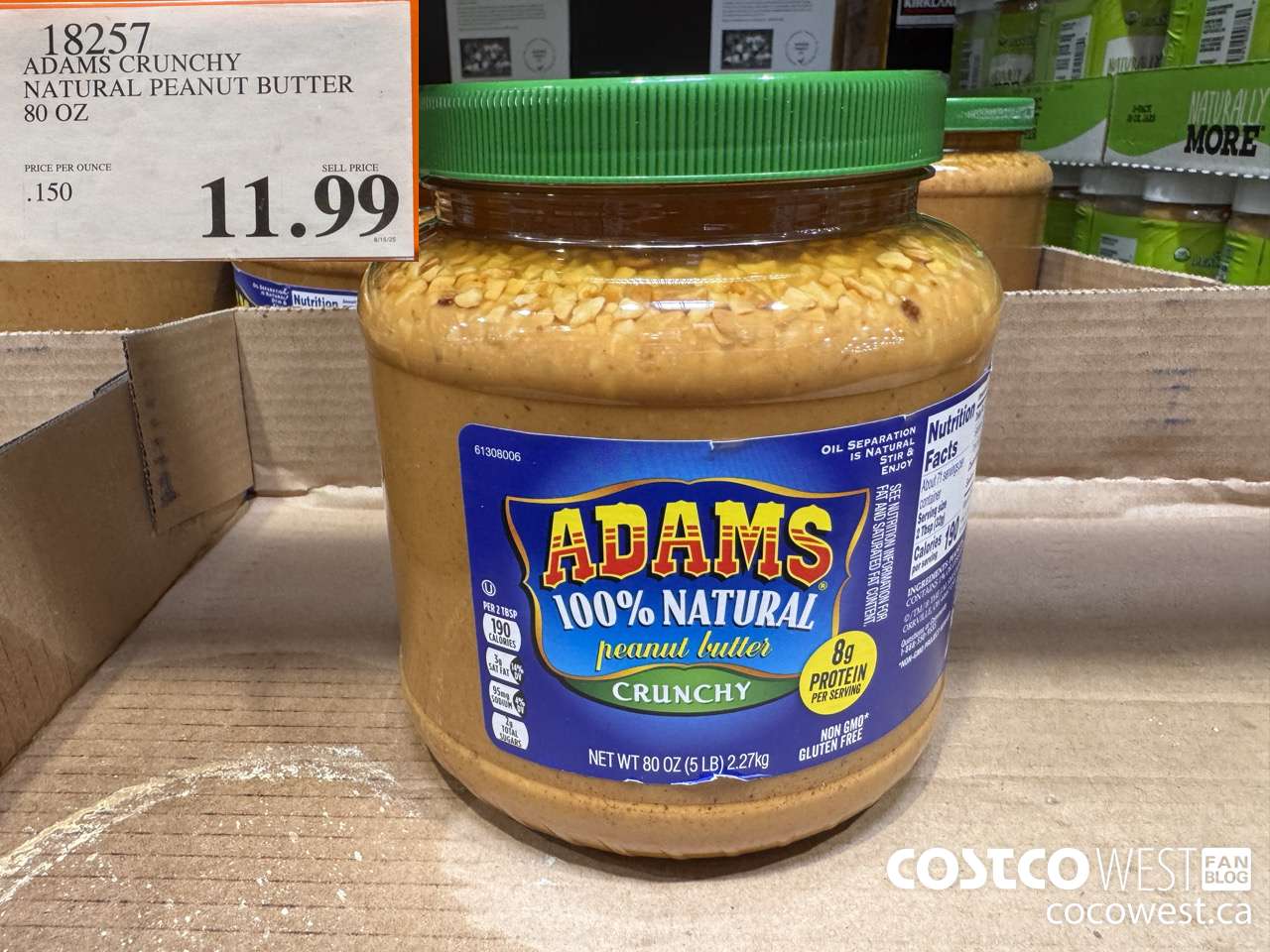 18257 ADAMS CRUNCH NATURAL PEANUT BUTTER 80 OZ $11.99