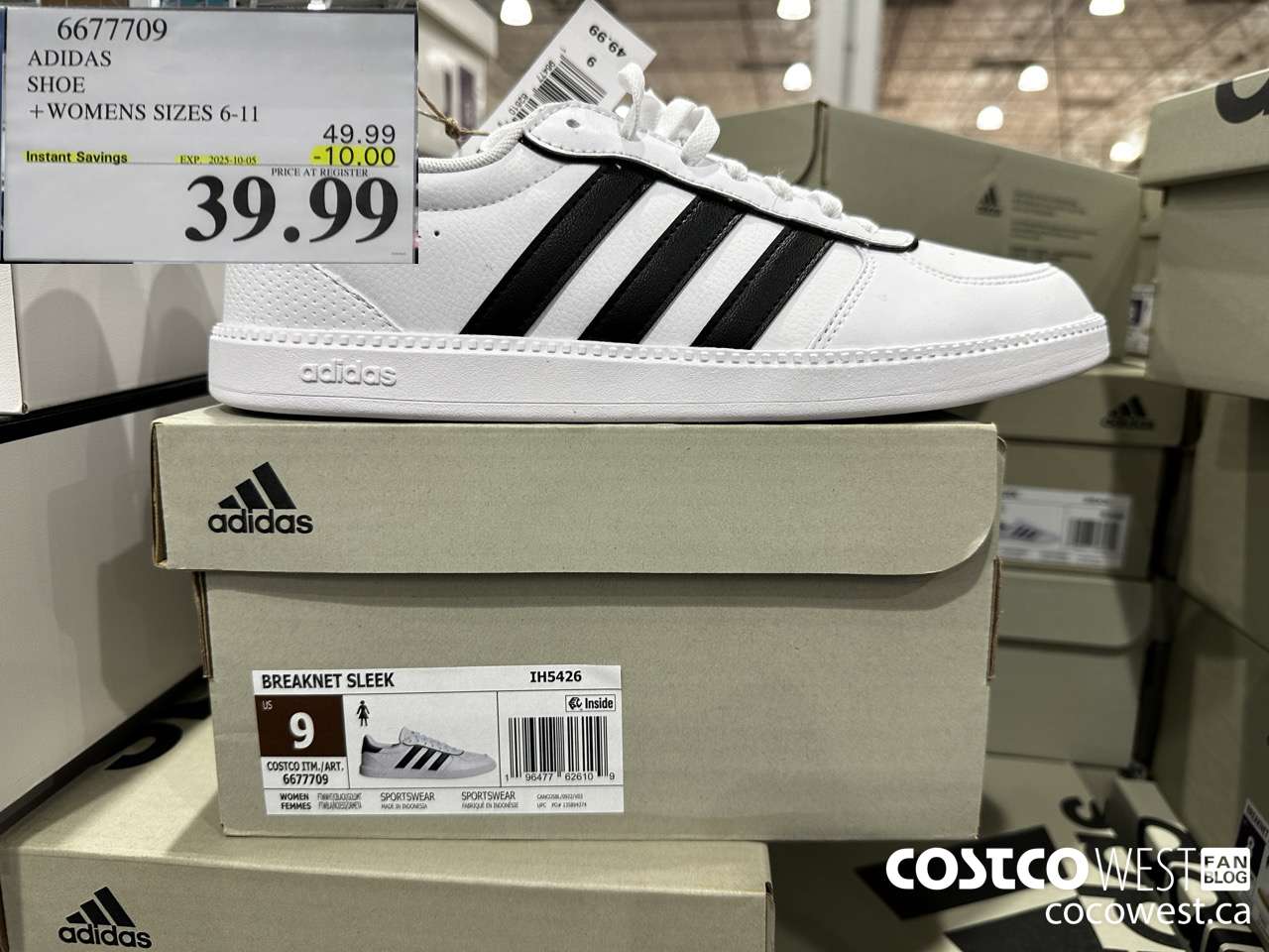 6677709 ADIDAS SHOE WOMENS SIZES 6-11 ($10.00 INSTANT SAVINGS EXPIRES ON 2025-10-05) $39.99