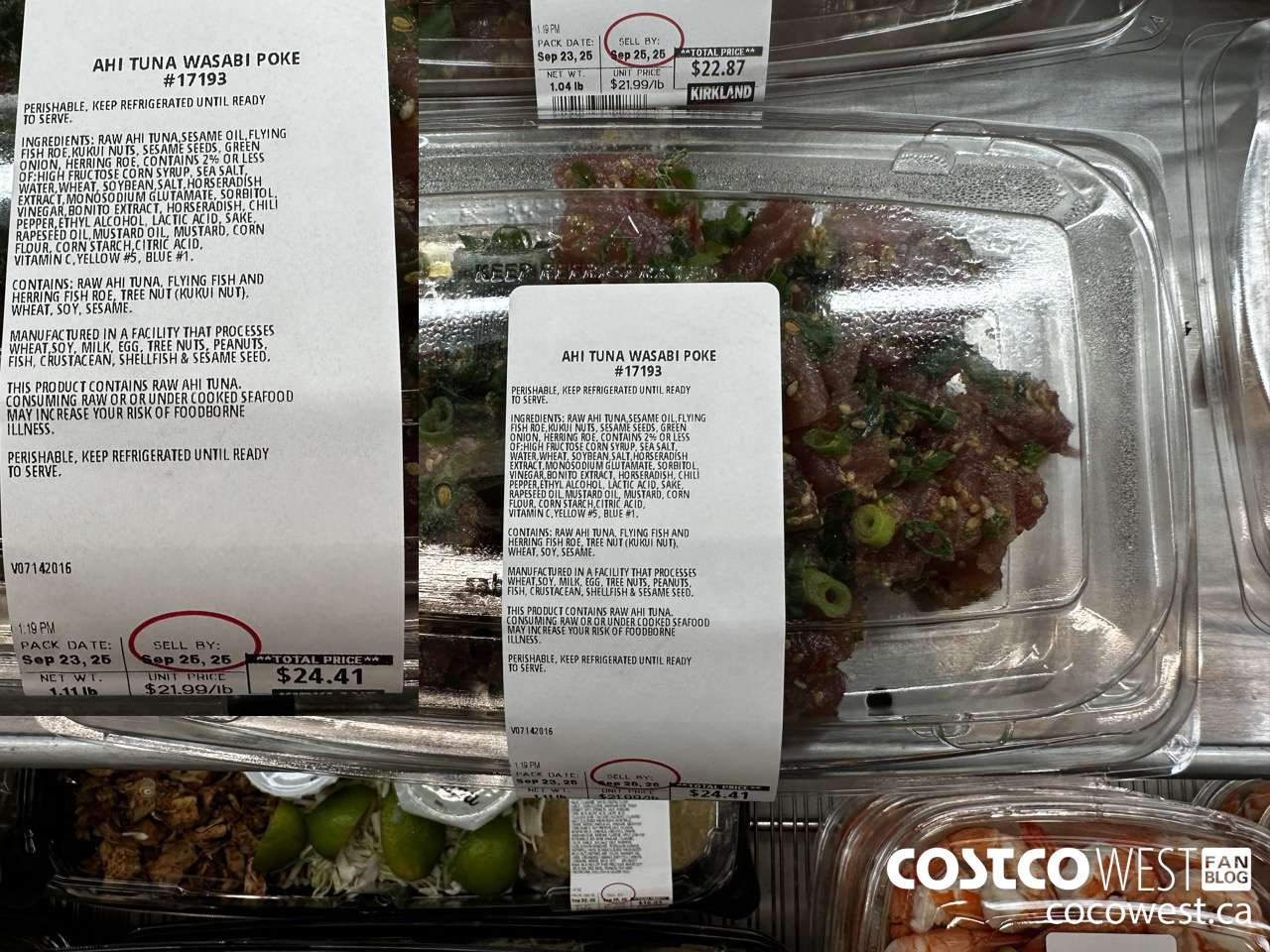 17193 AHI TUNA WASABI POKE $21.99