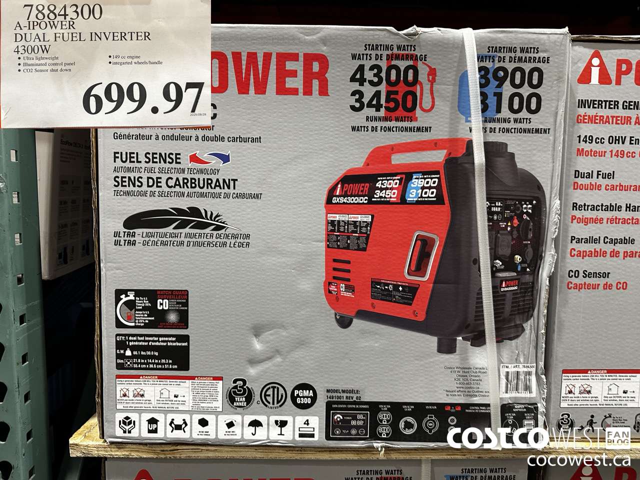 7884300 A-IPOWER DUAL FUEL INVERTER 4300W $699.97