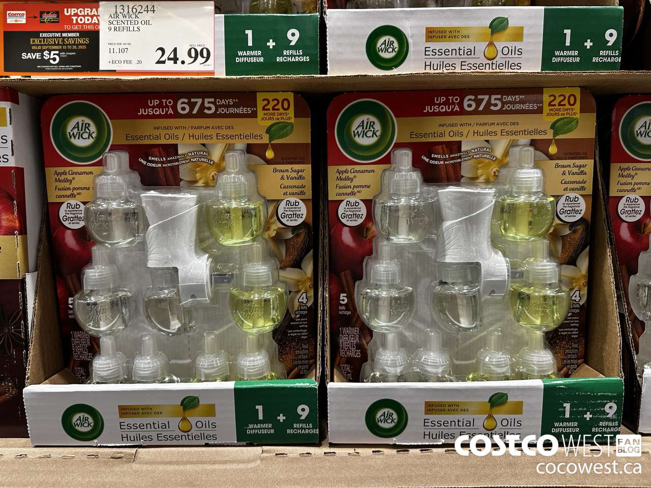 1316244 AIR WICK SCENTED OIL 9 REFILLS ($5.00 INSTANT SAVINGS EXPIRES ON 2025-09-28) $24.99