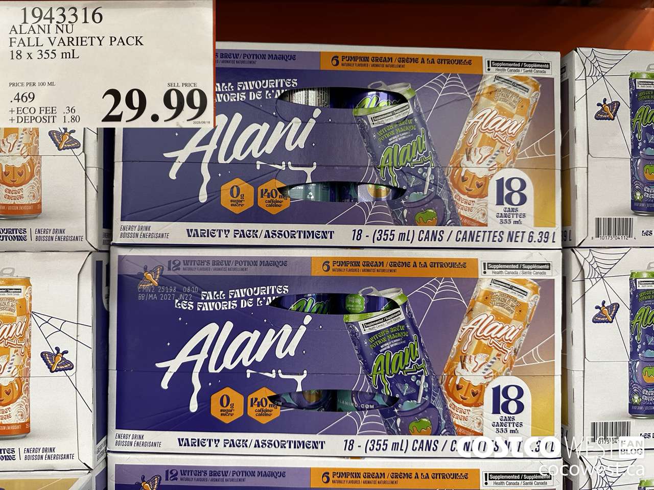 1943316 ALANI NU FALL VARIETY PACK 18 X 355ML $29.99