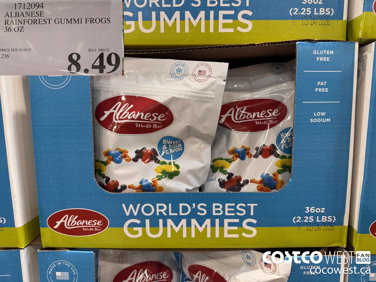 1712094 ALBANESE RAINFOREST GUMMI FROGS 36 OZ $8.49