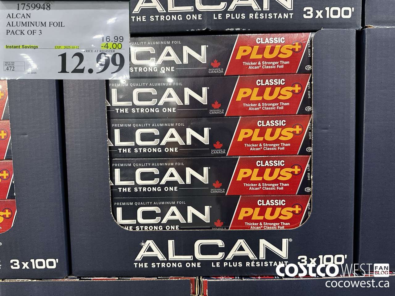 1759948 ALCAN ALUMINUM FOIL PACK OF 3 ($4.00 INSTANT SAVINGS EXPIRES ON 2025-10-12) $12.99