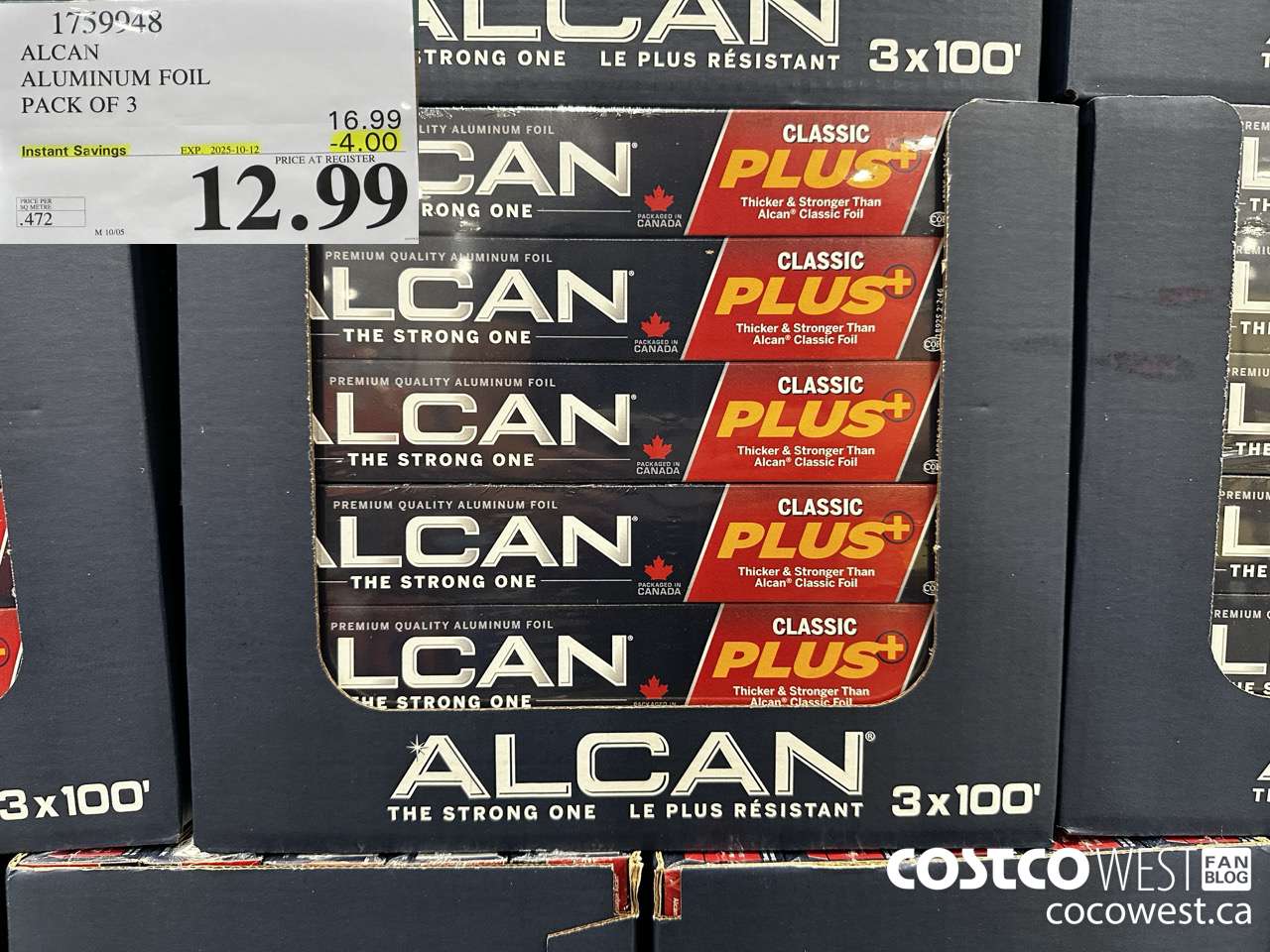 1759948 ALCAN ALUMINUM FOIL PACK OF 3 ($4.00 INSTANT SAVINGS EXPIRES ON 2025-10-12) $12.99