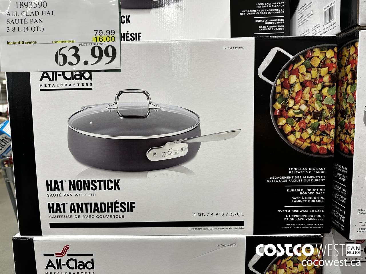 1893590 ALL CLAD HA1 SAUTE PAN 3.8L (4QT) ($16.00 INSTANT SAVINGS EXPIRES ON 2025-09-28) $63.99