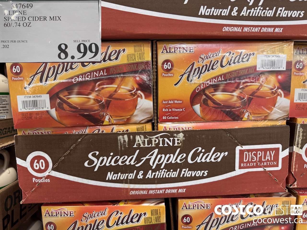 347649 ALPINE SPICED CIDER MIX 60/.74 OZ $8.99