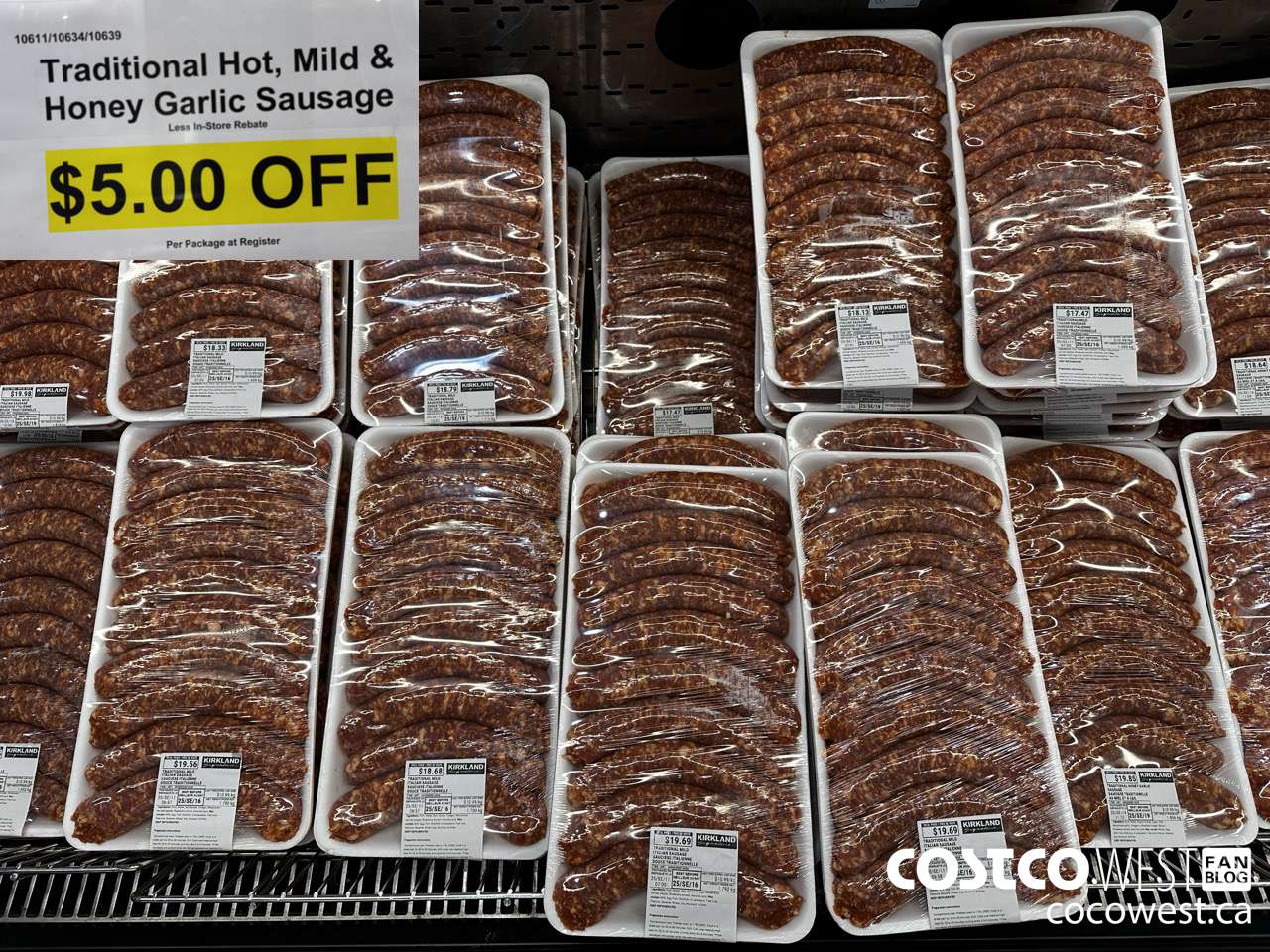 10611 (ALSO 10634 AND 10639) TRADITIONAL HOT, MILD & HONEY GARLIC SAUSAGE ($5.00 INSTANT SAVINGS)