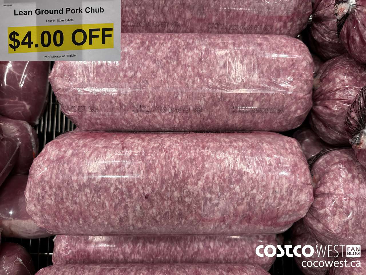 28537 (ALSO 28539) LEAN GROUND PORK CHUB ($4.00 INSTANT SAVINGS)