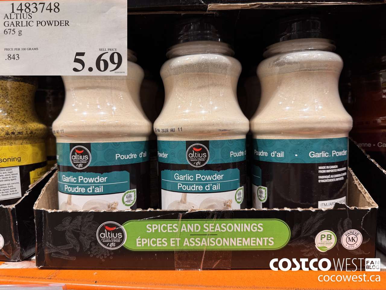 1483748 ALTIUS GARLIC POWDER 675G $5.69