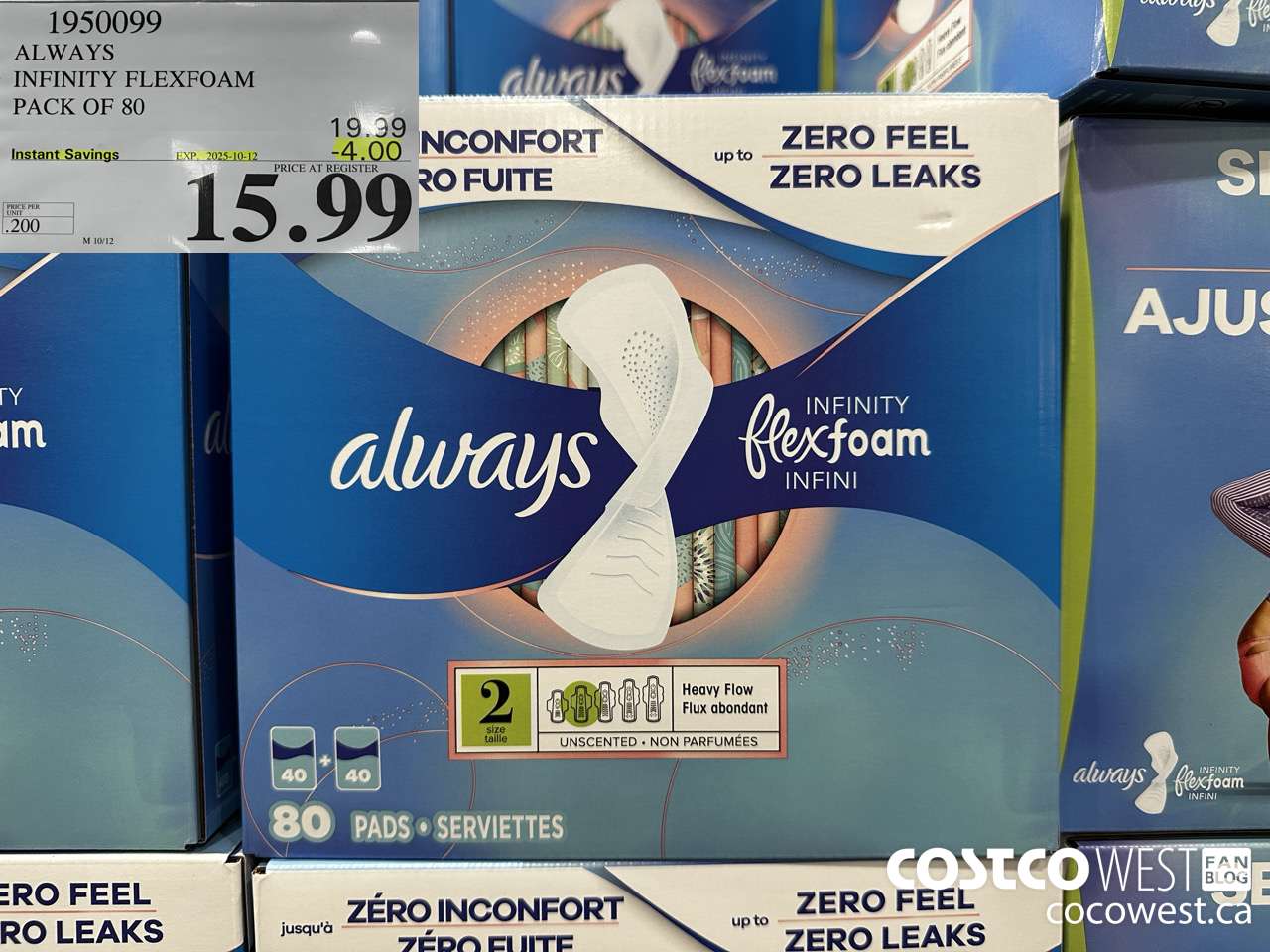 1950099 ALWAYS INFINITY FLEXFOAM PACK OF 80 ($4.00 INSTANT SAVINGS EXPIRES ON 2025-10-12) $15.99