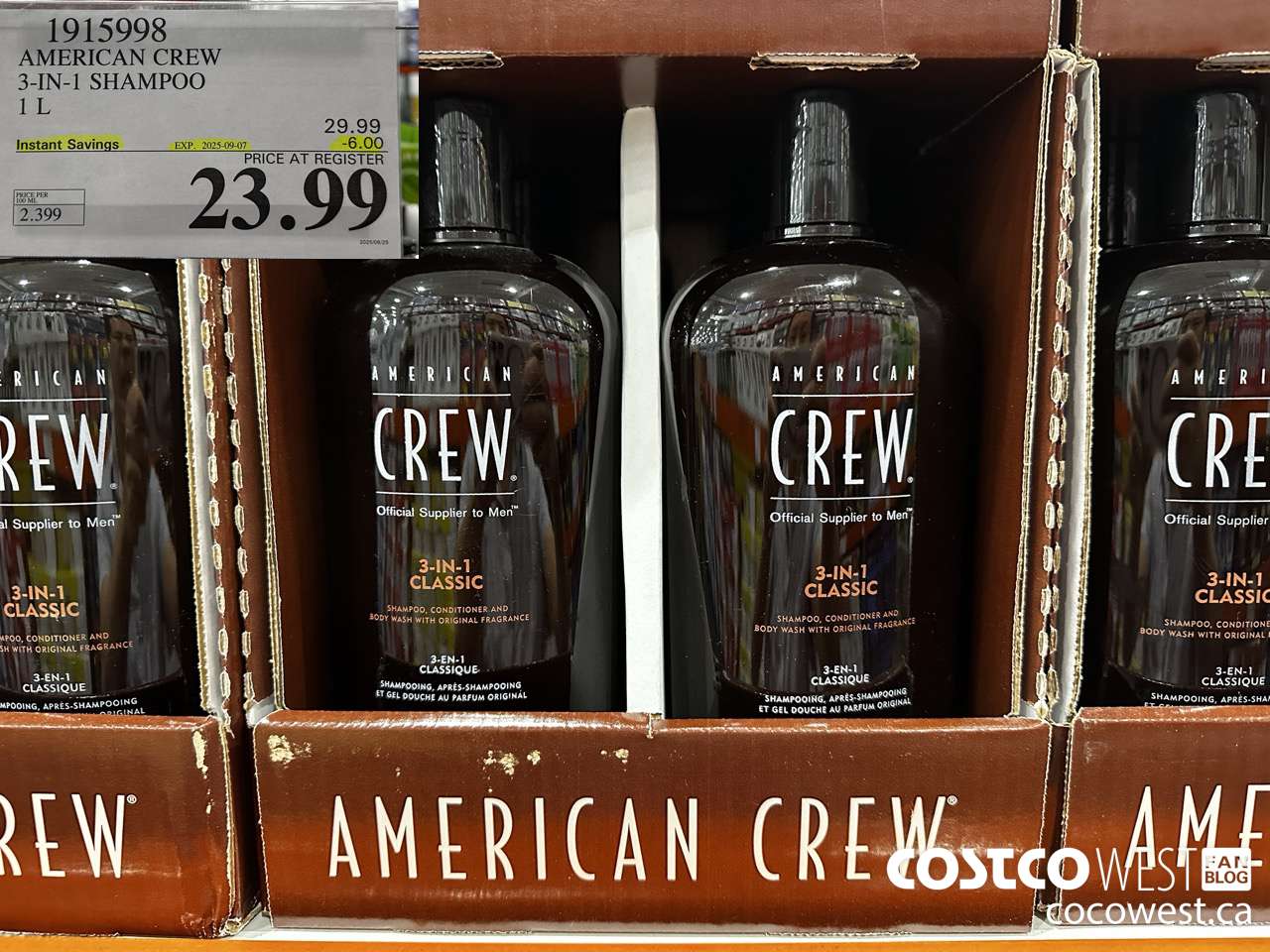 1914998 AMERICAN CREW 3-IN-1 SHAMPOO 1L ($6.00 INSTANT SAVINGS EXPIRES ON 2025-09-07) $23.99
