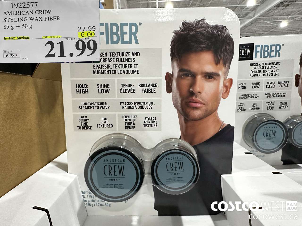 1922577 AMERICAN CREW STYLING WAX FIBER 85G + 50G ($6.00 INSTANT SAVINGS EXPIRES ON 2025-09-28) $21.99