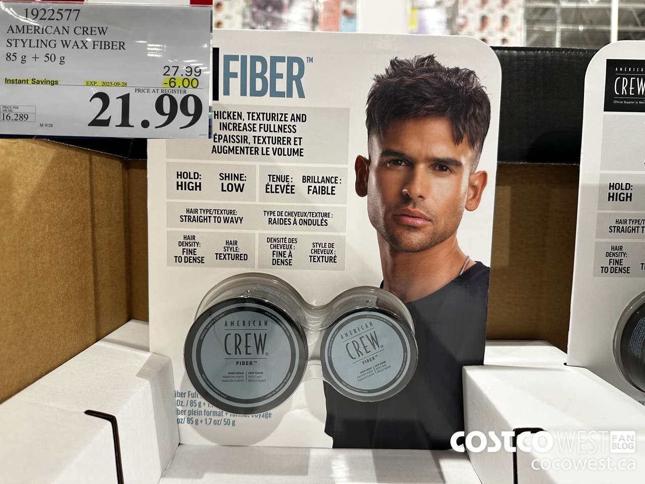 1922577 AMERICAN CREW STYLING WAX FIBER 85G + 50G ($6.00 INSTANT SAVINGS EXPIRES ON 2025-09-28) $21.99