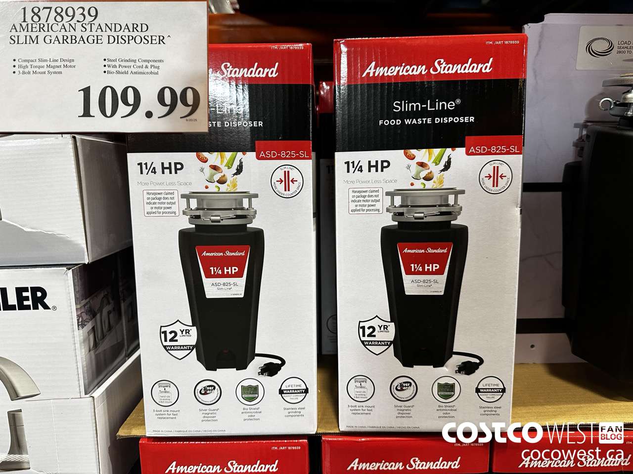 1878939 AMERICAN STANDARD SLIM GARBAGE DISPOSER $109.99