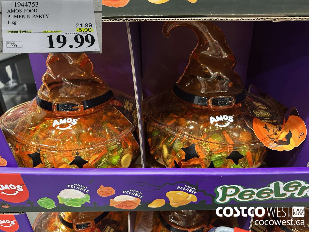 1944753 AMOS FOOD PUMPKIN PARTY 1KG ($5.00 INSTANT SAVINGS EXPIRES ON 2025-09-15) $19.99