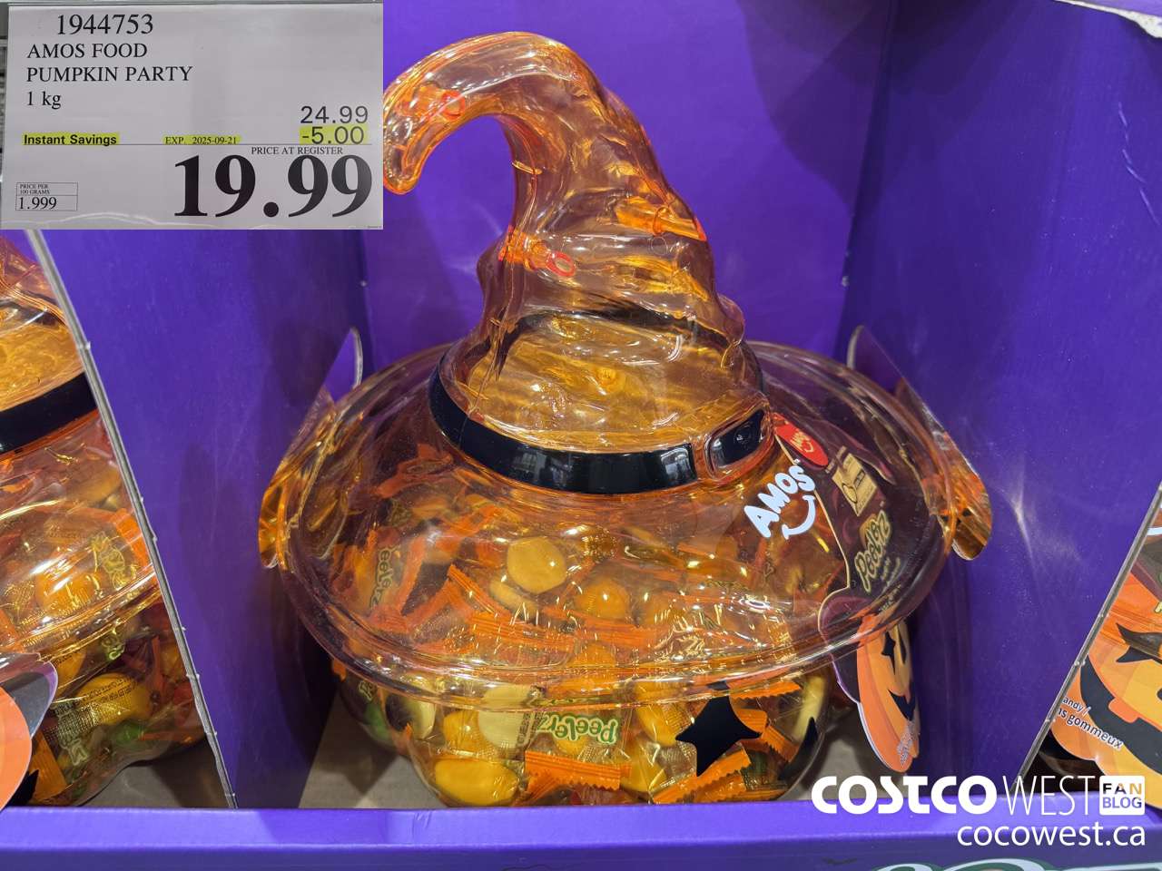 1944753 AMOS FOOD PUMPKIN PARTY 1KG ($5.00 INSTANT SAVINGS EXPIRES ON 2025-09-21) $19.99