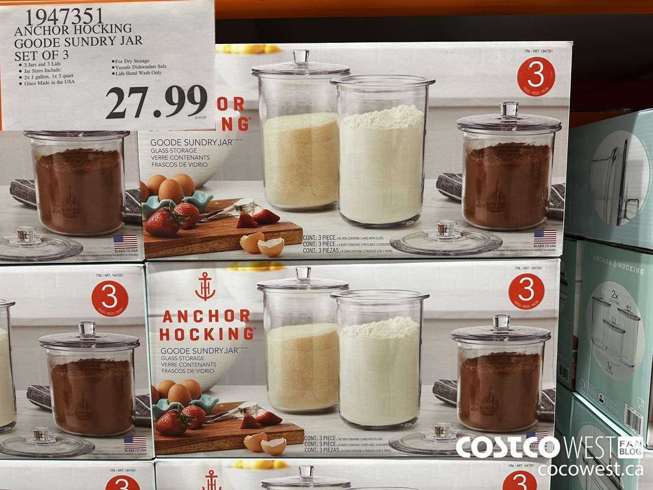 1947351 ANCHOR HOCKING GOODE SUNDRY JAR SET OF 3 $27.99