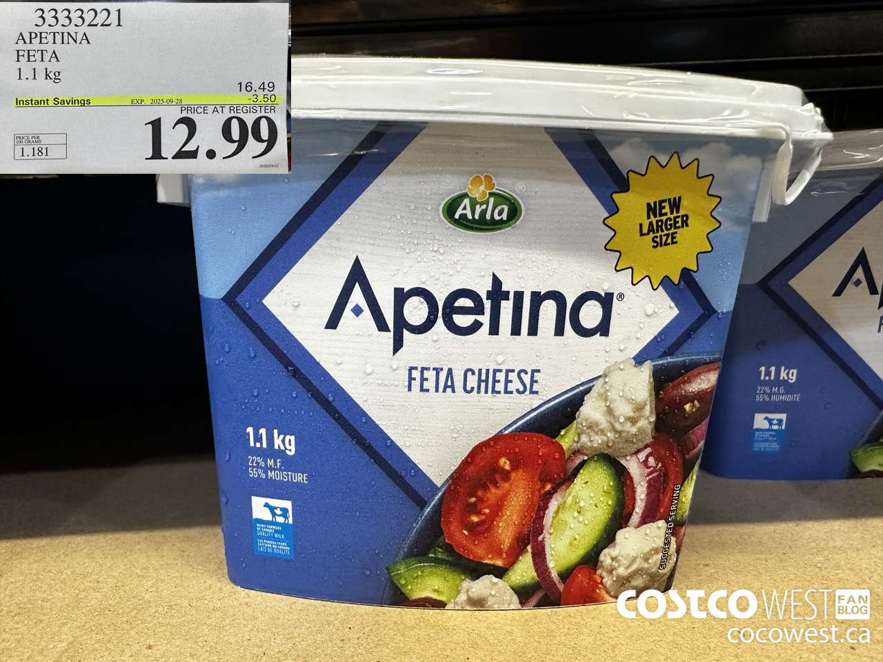 3333221 APETINA FETA 1.1KG ($3.50 INSTANT SAVINGS EXPIRES ON 2025-09-28) $12.99