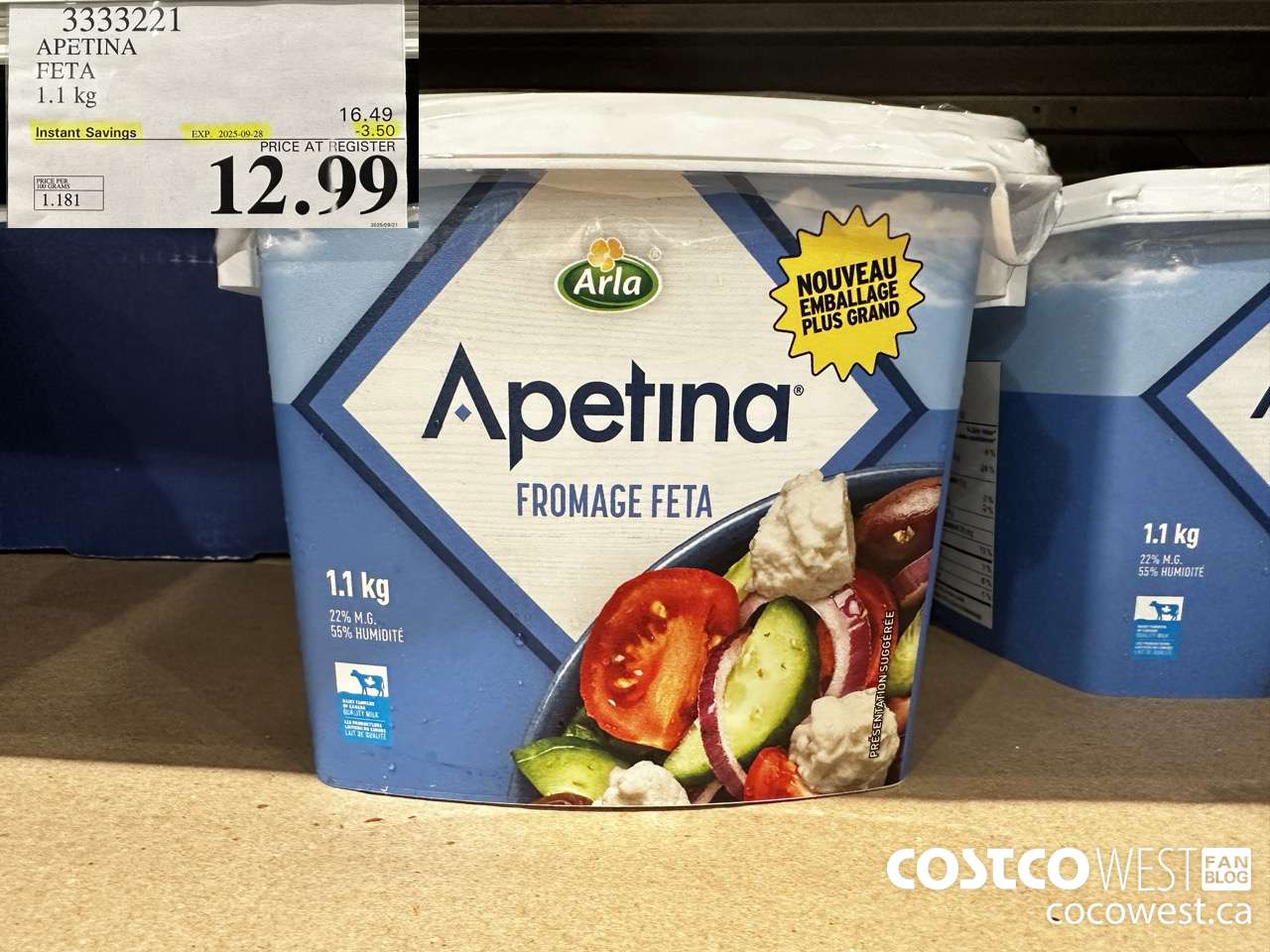 3333221 APETINA FETA 1.1KG ($3.50 INSTANT SAVINGS EXPIRES ON 2025-09-28) $12.99
