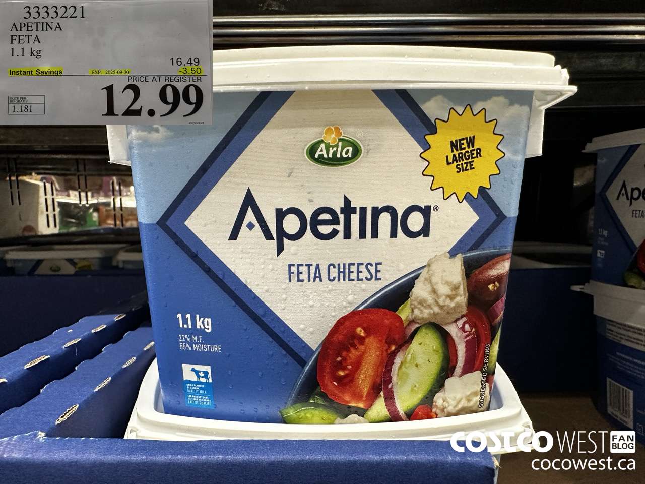 3333221 APETINA FETA 1.1KG ($3.50 INSTANT SAVINGS EXPIRES ON 2025-09-30) $12.99