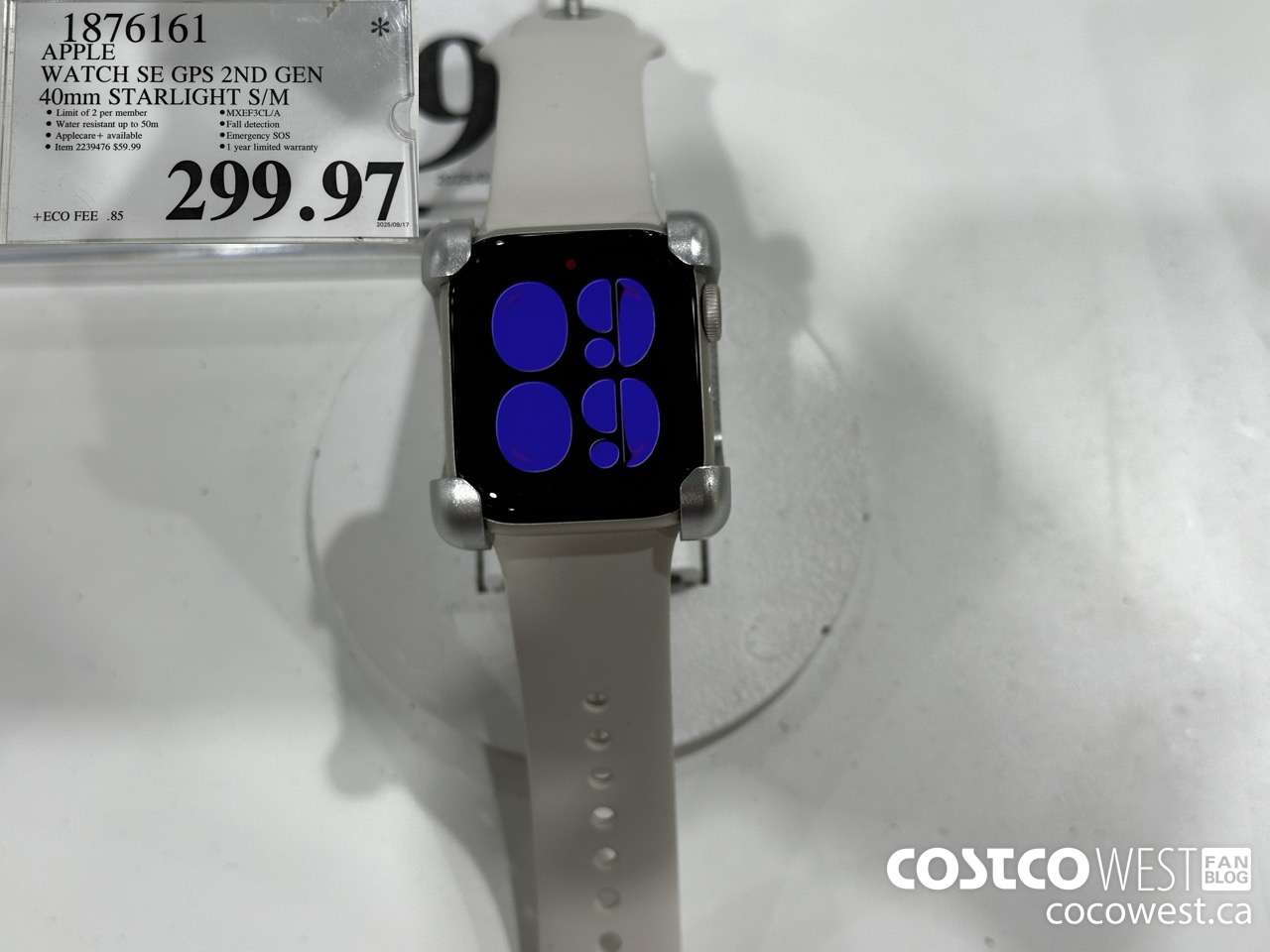 1876161 APPLE WATCH SE GPS 2ND GEN 40MM STARLIGHT S/M $299.97