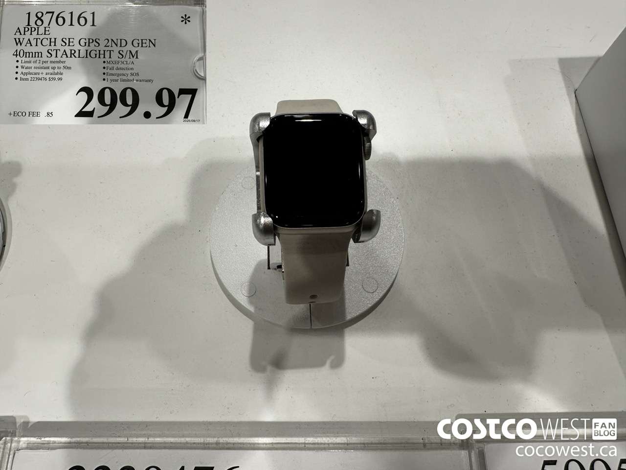 1876161 APPLE WATCH SE GPS 2ND GEN 40MM STARLIGHT S/M $299.97