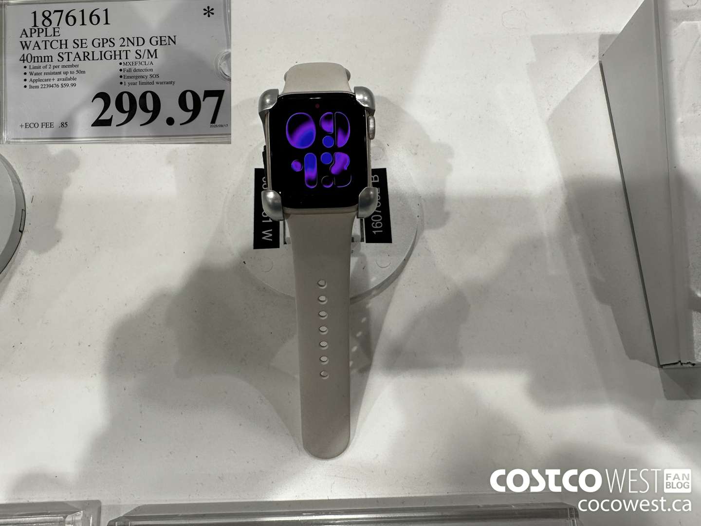 1876161 APPLE WATCH SE GPS 2ND GEN 40MM STARLIGHT S/M $299.97