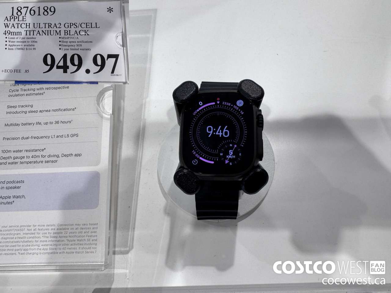 1876189 APPLE WATCH ULTRA2 GPS/CELL 49MM TITANIUM BLACK $949.97