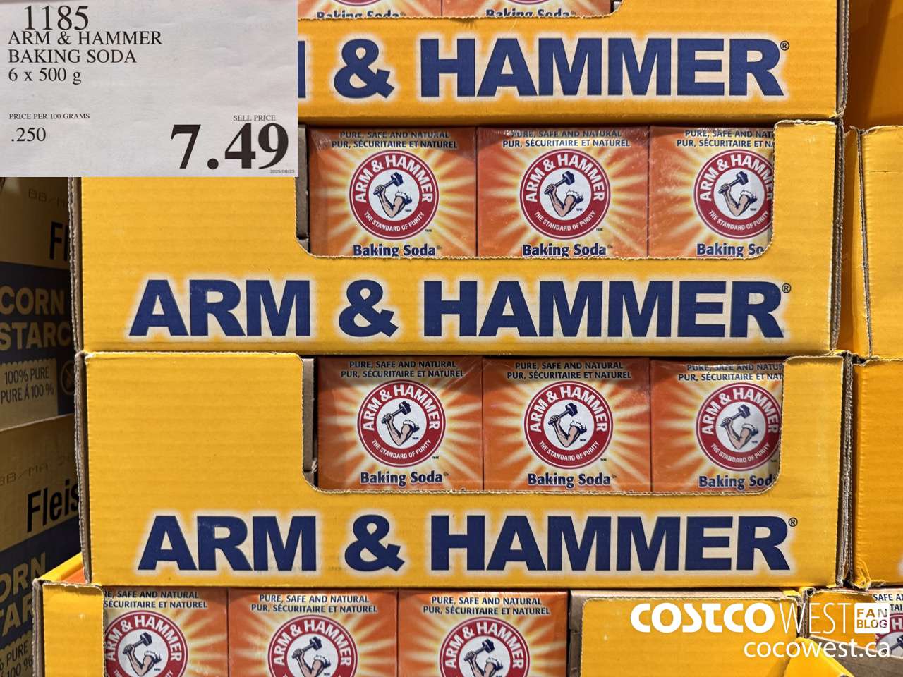 1185 ARM & HAMMER BAKING SODA 6 x 500 g $7.49