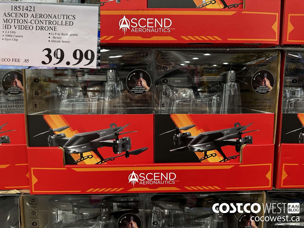 1851421 ASCEND AERONAUTICS MOTION-CONTROLLED HD VIDEO DRONE $39.99
