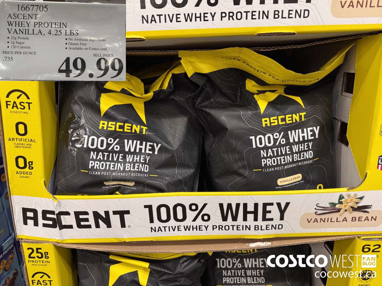 1667705 ASCENT WHEY PROTEIN VANILLA 4.15 LBS $49.99